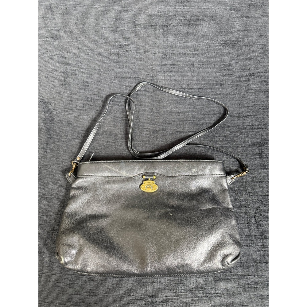 Etienne Aigner Original Black Leather Shoulder / Crossbody Purse